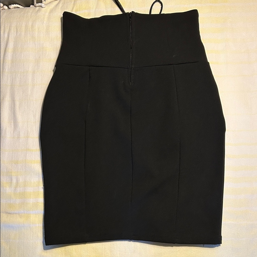 Papaya High-Waist Black Lace-Up Pencil Skirt size S - Picture 5 of 7